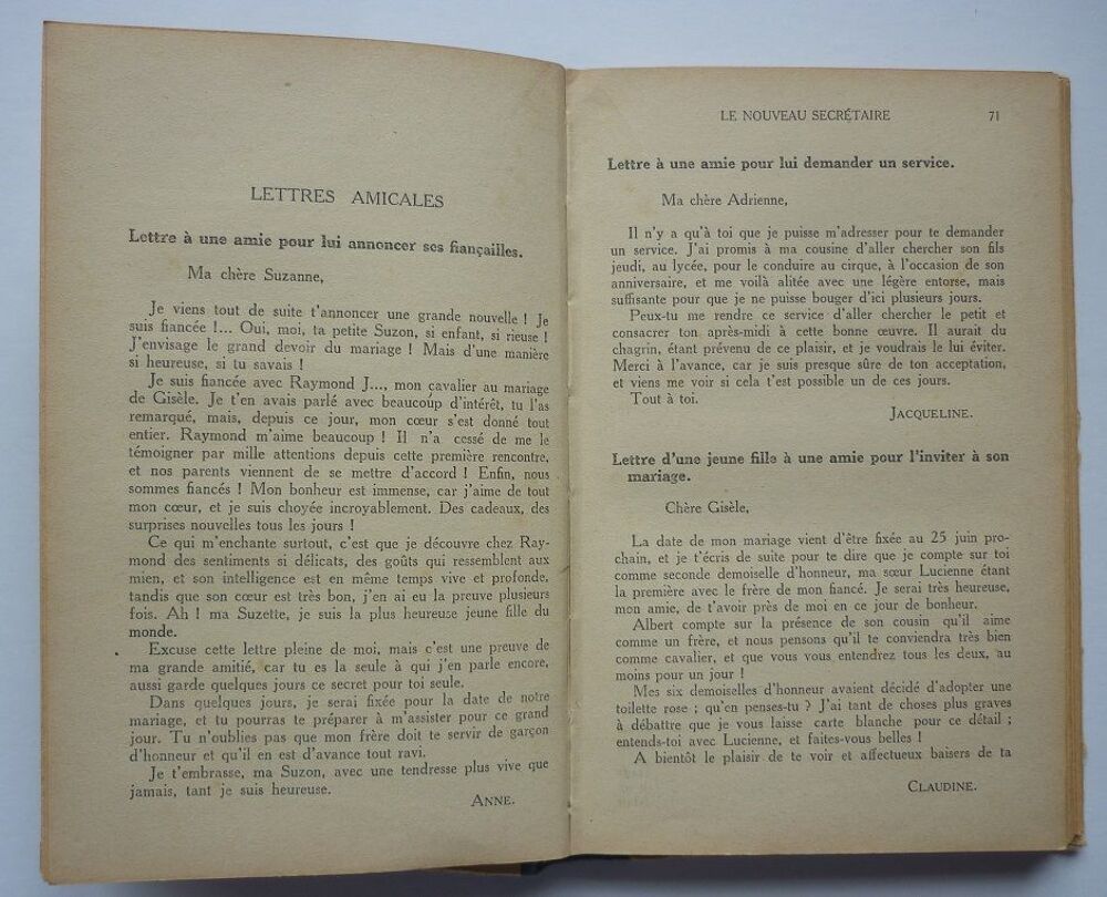 LE NOUVEAU SECR&Eacute;TAIRE Mod&egrave;les correspondances vintage 1941 Livres et BD