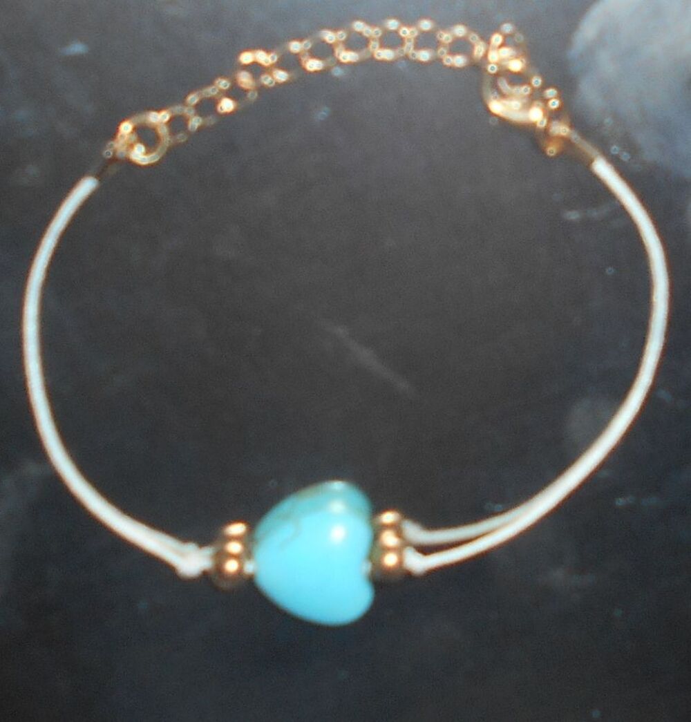 pendentif avec papillon &amp; perle blche + bracelet coeur bleu Bijoux et montres