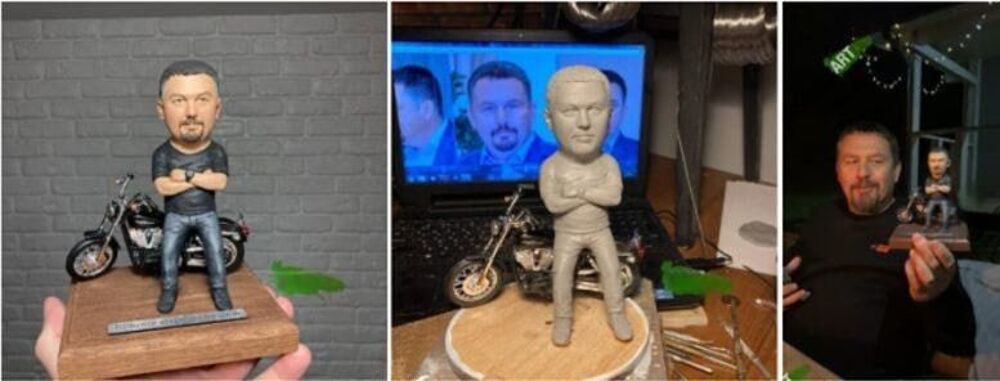 Statuette 3D personnalis&eacute;e &agrave; partir d'une photo. Cadeau fou. Décoration
