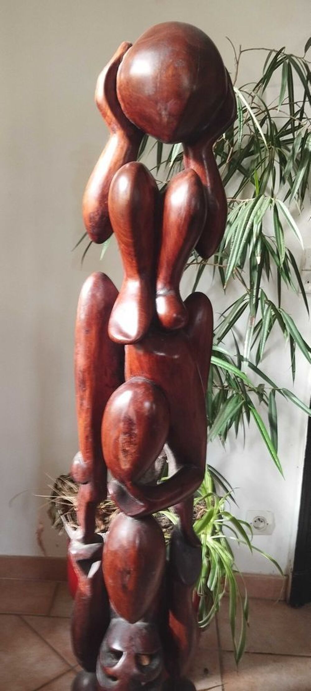 Vide grenier Vende grandes sculpture africains en bois d'&eacute;b&egrave;ne rouge provenance : S&eacute;n&eacute;gal et Mali 1990 tr&egrave;s bon &eacute;tat Décoration