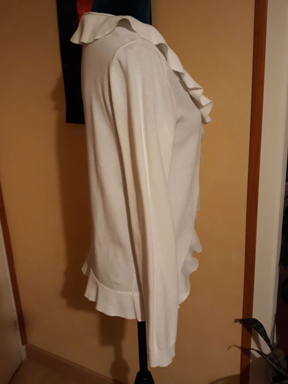 Gilet blanc avec volant - KWoman - Taille S Vêtements