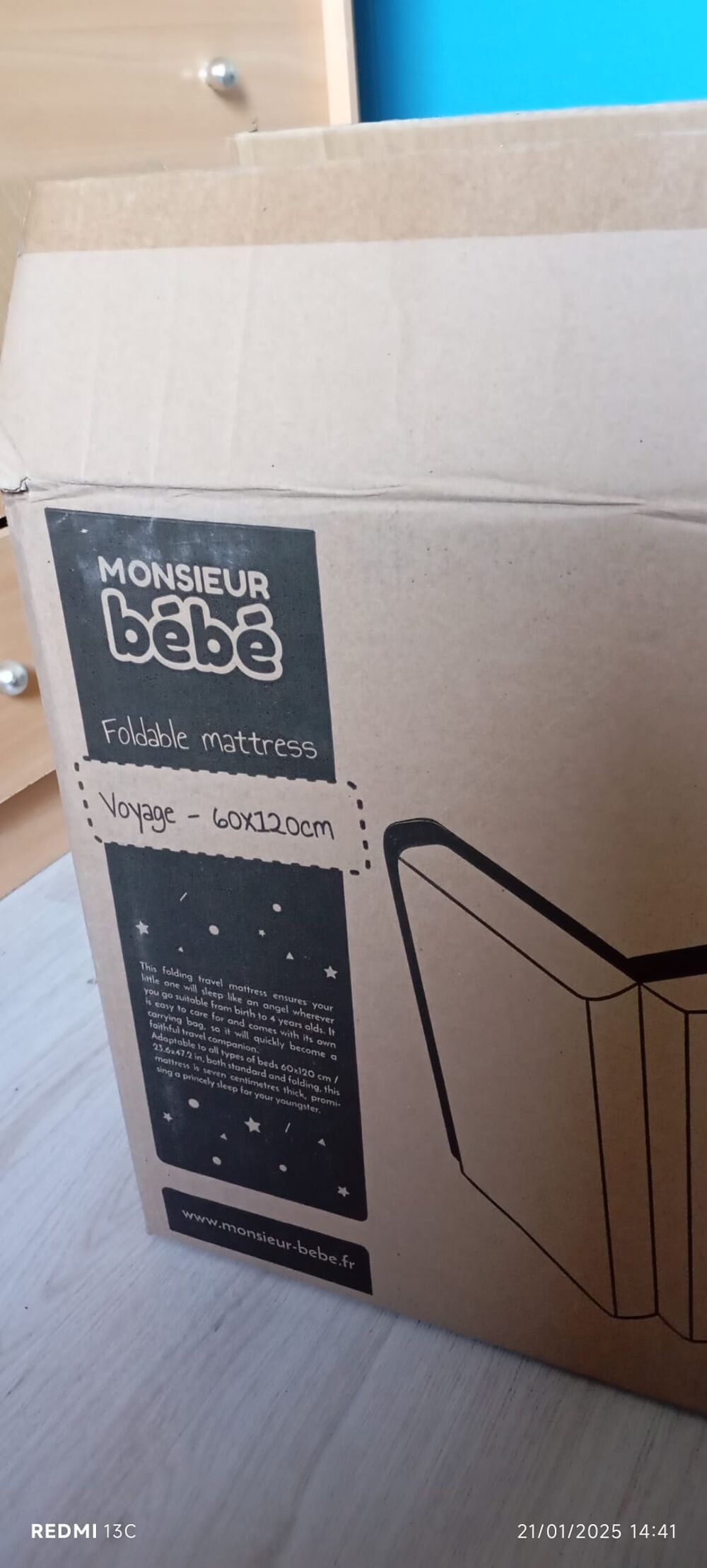 Matelas de voyage pliable "Monsieur B&eacute;b&eacute;" 60x120 cm Mobilier enfants