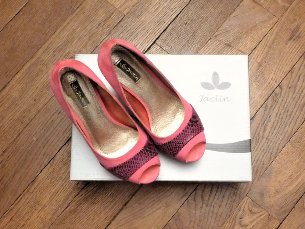 Escarpins/ Chaussures Compens&eacute;es Rose/ Violet &agrave; Talon-Jaclin Chaussures