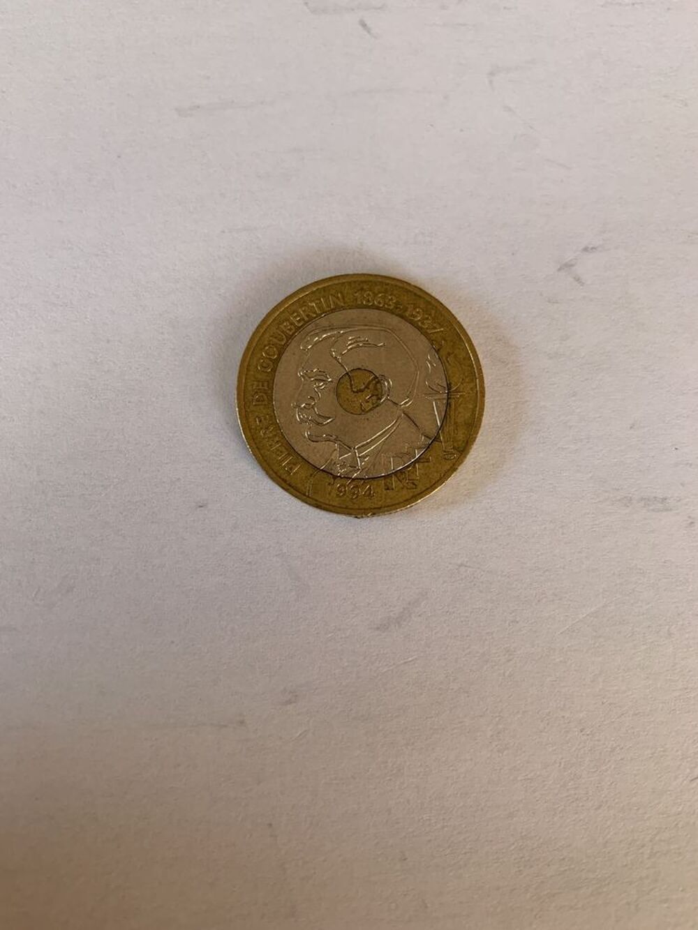 Piece de 20 francs 1994 Pierre De Coubertin 1873-1937 Numismatique Pi&egrave;ce Franc 