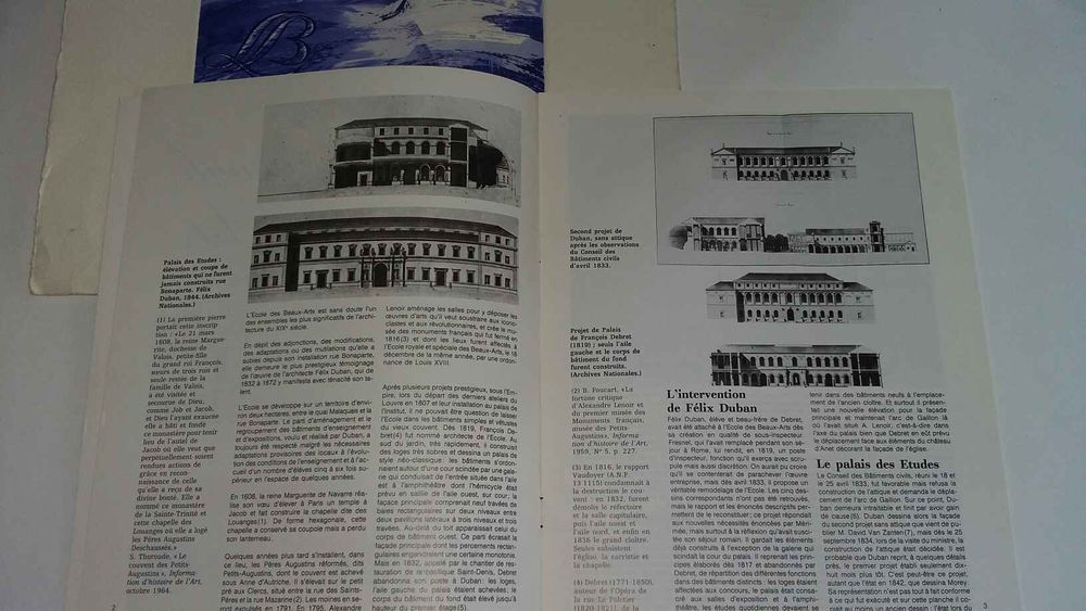 Fascicule de l'&eacute;cole des beaux arts de Paris, et une litho 