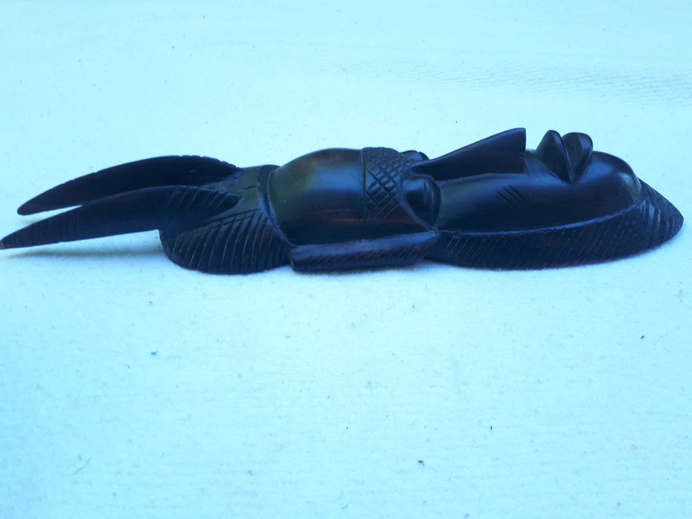 Sculpture masque Africain en bois noir &Eacute;b&egrave;ne Décoration
