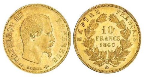 10 franc or de la seconde empire datant de 1860 Napolon III 200 Paris 18 (75)