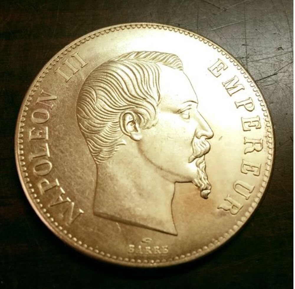 R&Eacute;PLIQUE PLQUE' OR - 100 FRANCS NAPOL&Eacute;ON III 1858 
