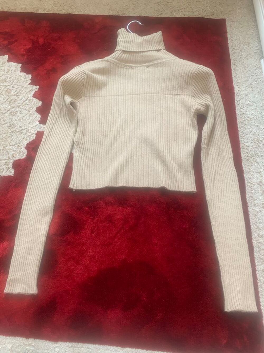 Haut court c&ocirc;tel&eacute; beige LISSIMO - Neuf avec &eacute;tiquette - Taille unique Vêtements