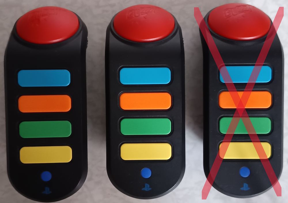 Lot 2 Manettes Buzzer Seule Sans Fil Quizz Buzz pour PS2/PS3 Consoles et jeux vidéos