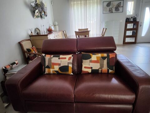 Canape cuir 2 places et 2 cabriolets de cuir center Taverny (95)