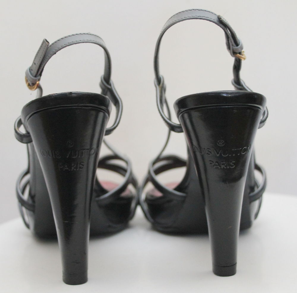 Sandales &agrave; talon LOUIS VUITTON T.38 Maroquinerie