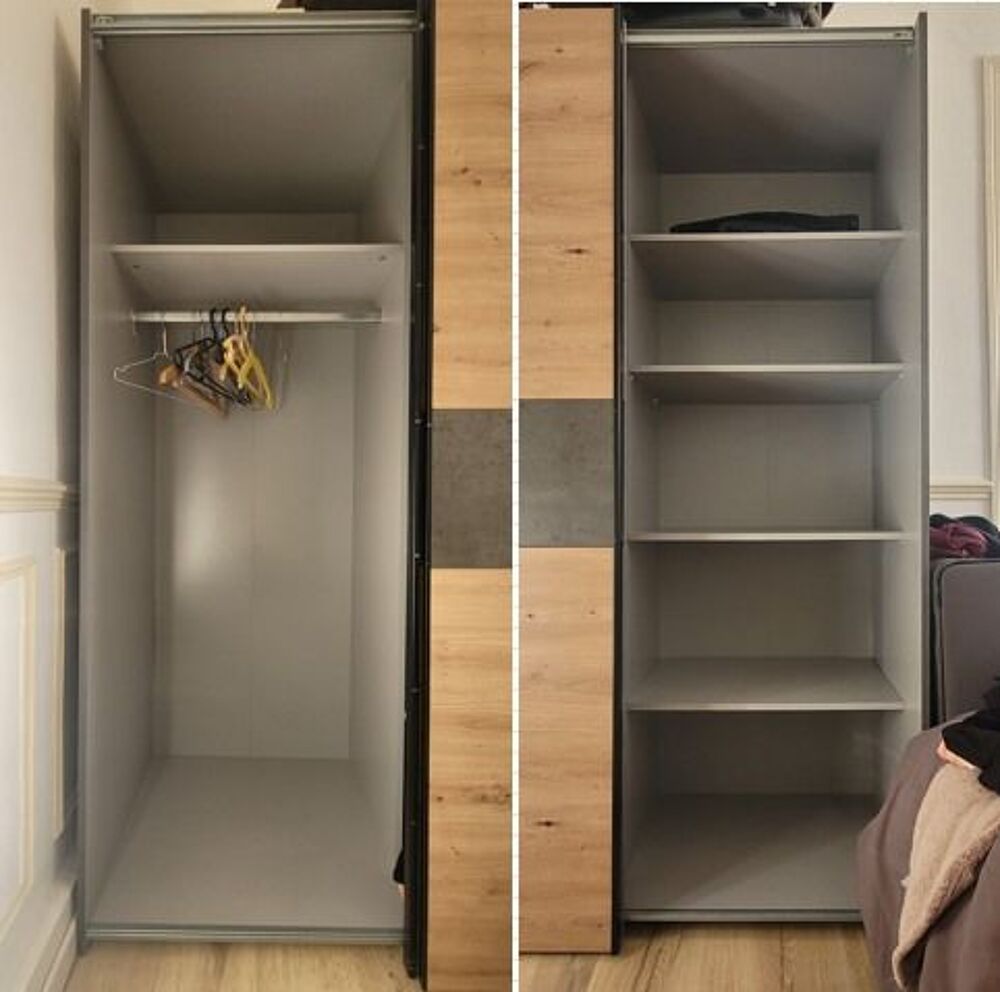 armoire a vetements 2 portes coulissantes imitation Meubles