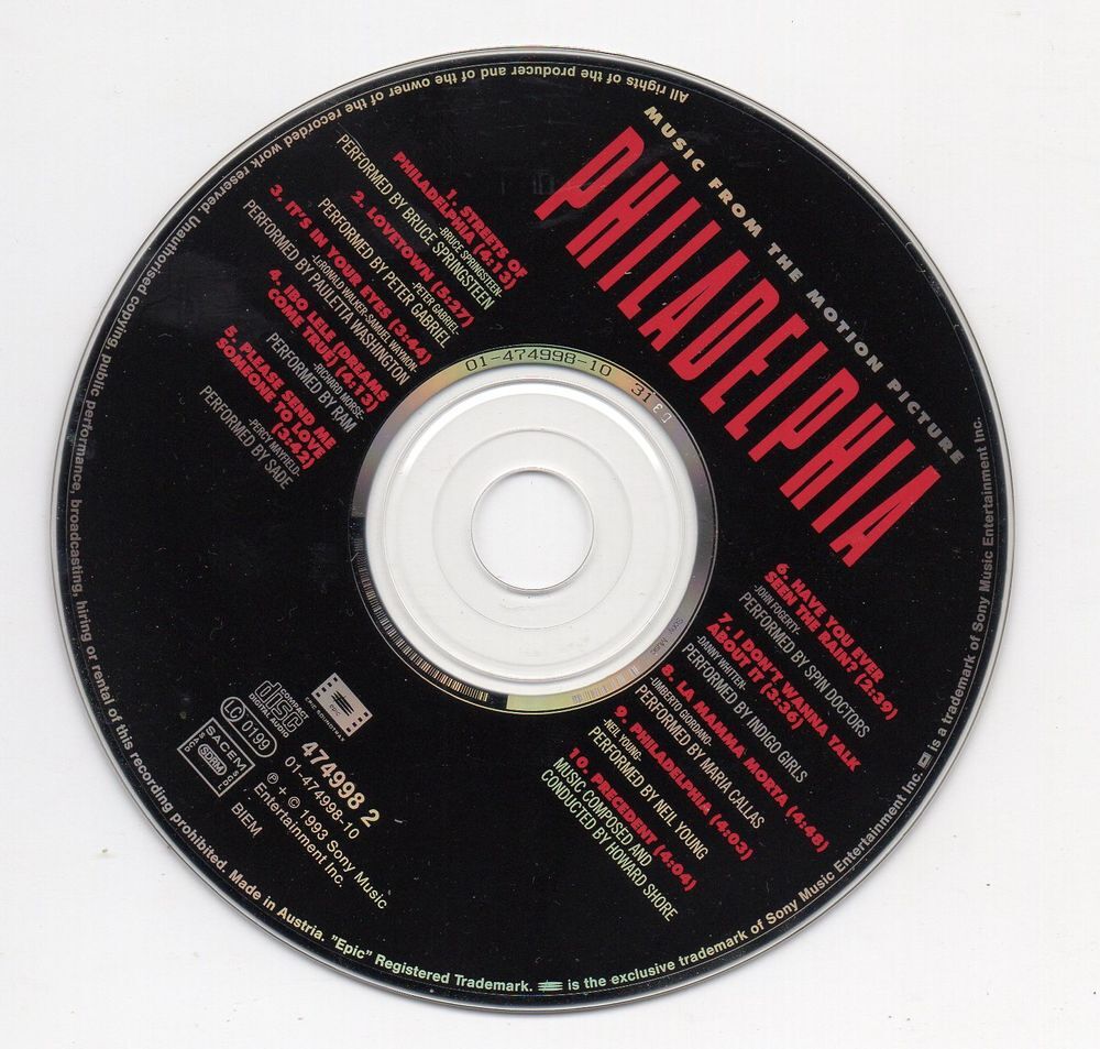 Philadelphia (Music From The Motion Picture) 1994
CD et vinyles