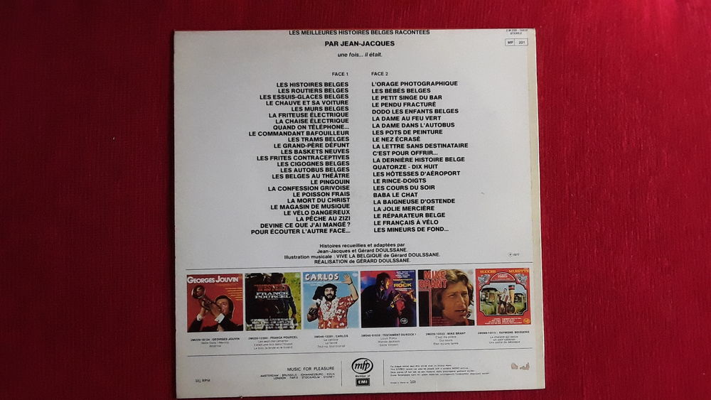 Disque vinyle 33 tour histoires Belges par Jean Jacques CD et vinyles