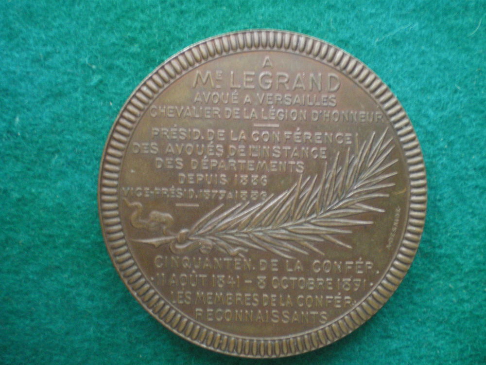 M&eacute;daille du Cinquantenaire de la Conf&eacute;rence des Avou&eacute;s. 