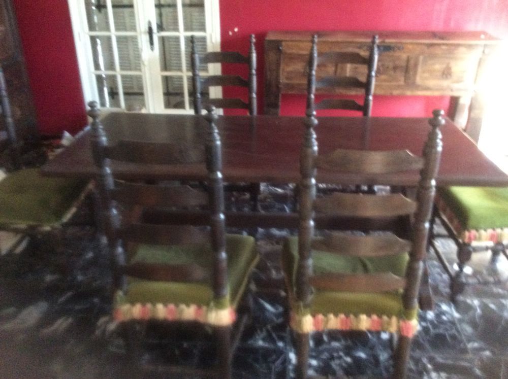 table et 6ch canap&eacute; cuir 7pl. Bure ,coffre, bahut Meubles