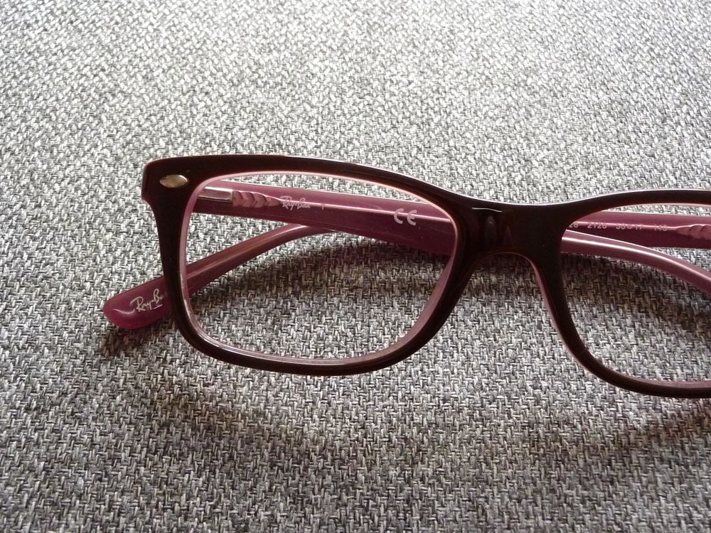 Monture/ Lunette de Vue Rectangle Marron et Rose- Ray Ban Bijoux et montres