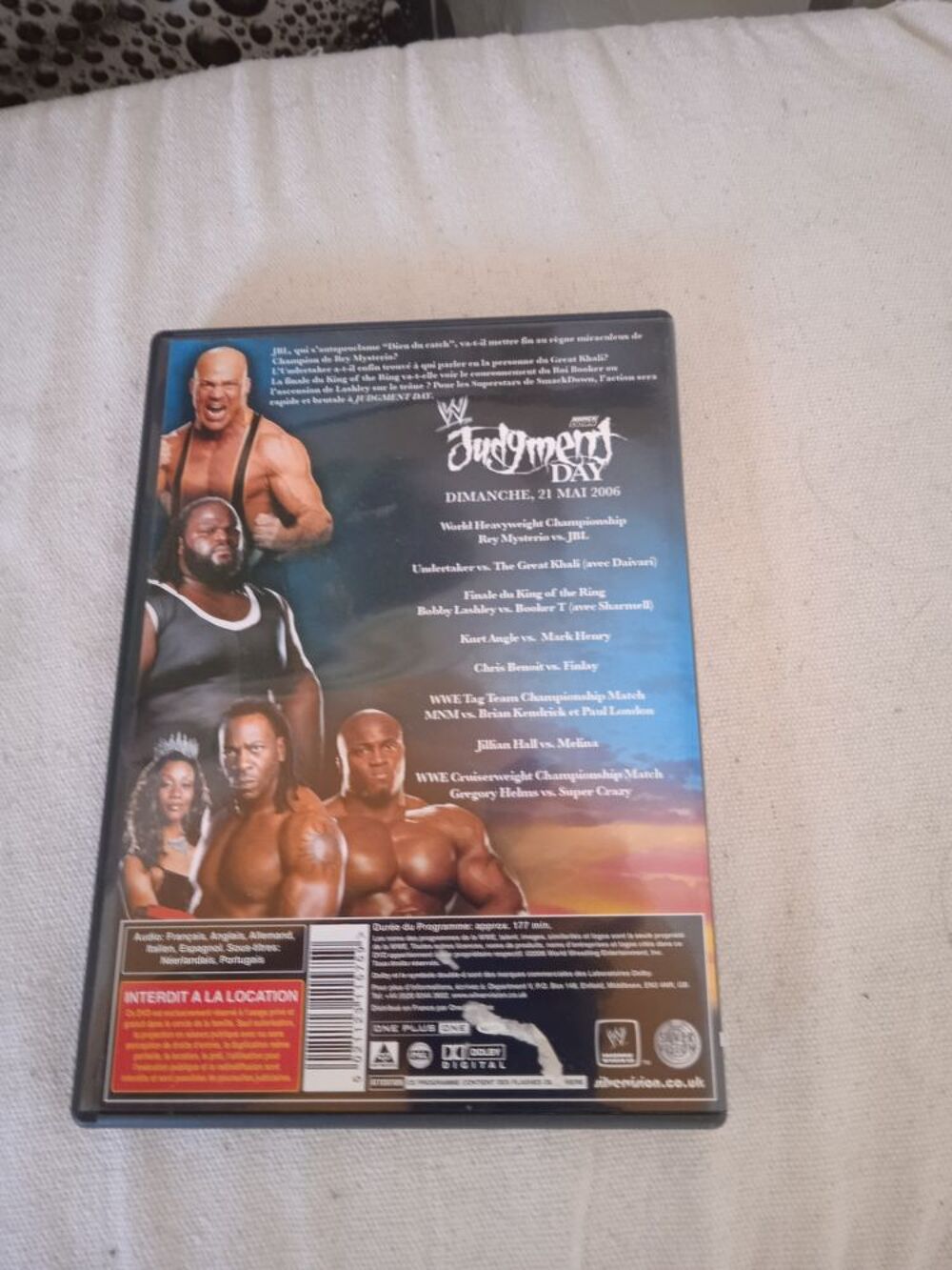 DVD WWE: Judgment Day 2006
2006
Excellent &eacute;tat
En Fran&ccedil;ai DVD et blu-ray