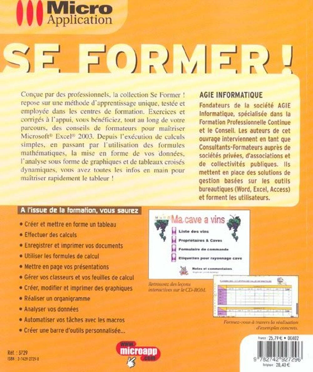 Livre Excel 2003 avec cd se former Livres et BD