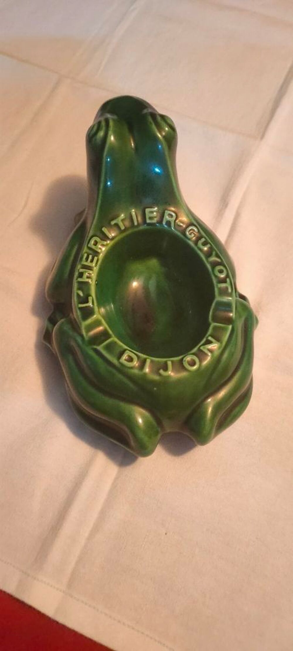 Ancien cendrier grenouille l'h&eacute;ritier guyot Décoration