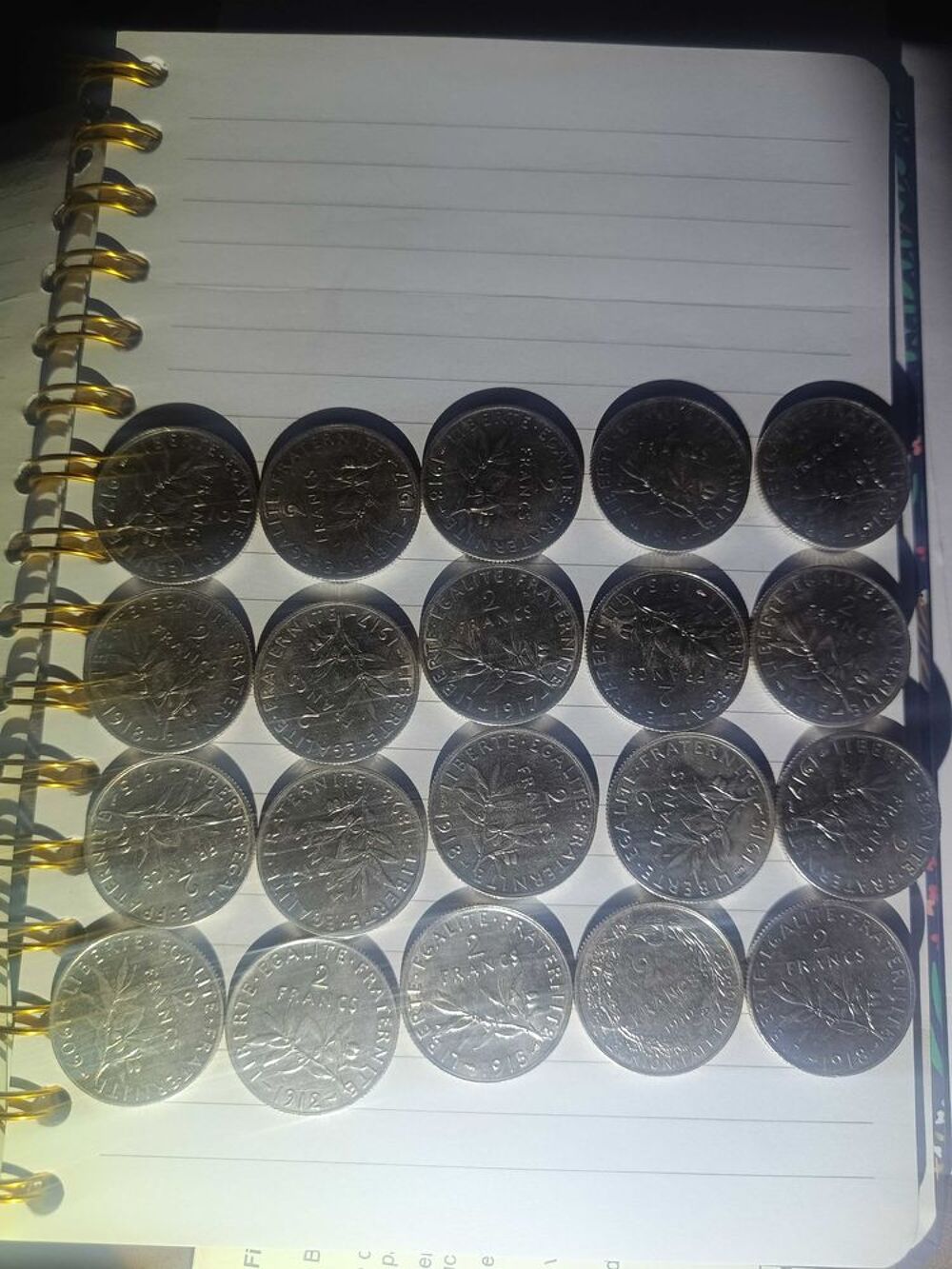 lot pi&egrave;ces francs en argent 
