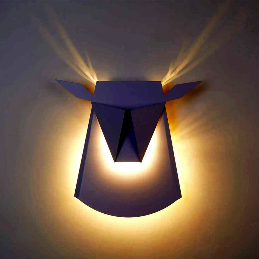 Applique Murale Cerf en M&eacute;tal Led 6W Décoration