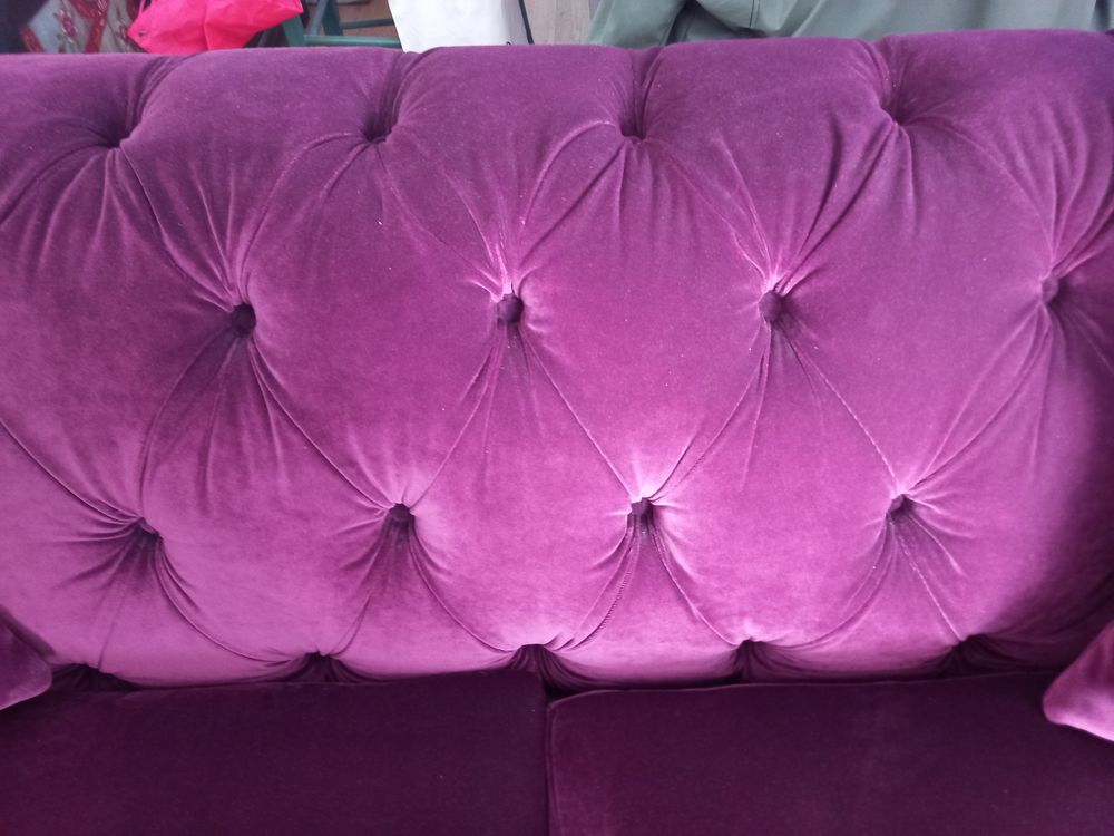 CANAPE CHESTERFIELD 3 PLACES VELOURS Meubles