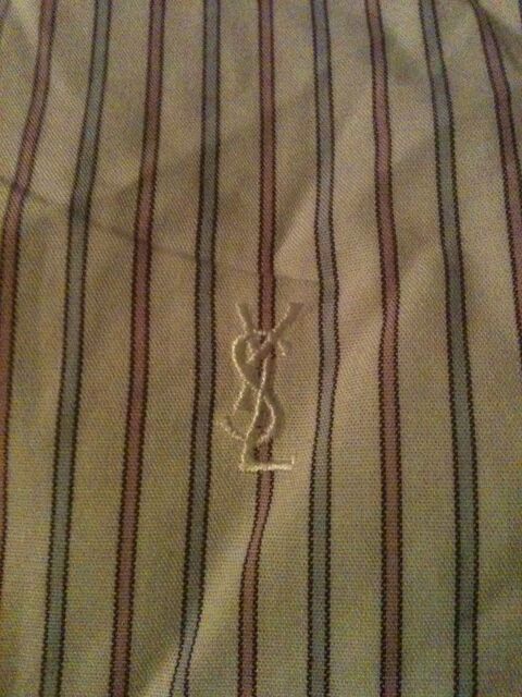 Chemise Yves Saint Laurent blanche rayures grises et rose M 100 Bosc-le-Hard (76)