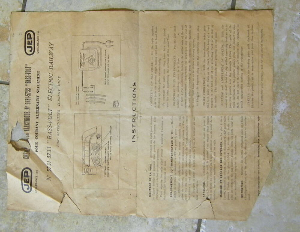  trains &eacute;lectriques complait des ann&eacute;es 1930 marque jeep . Jeux / jouets