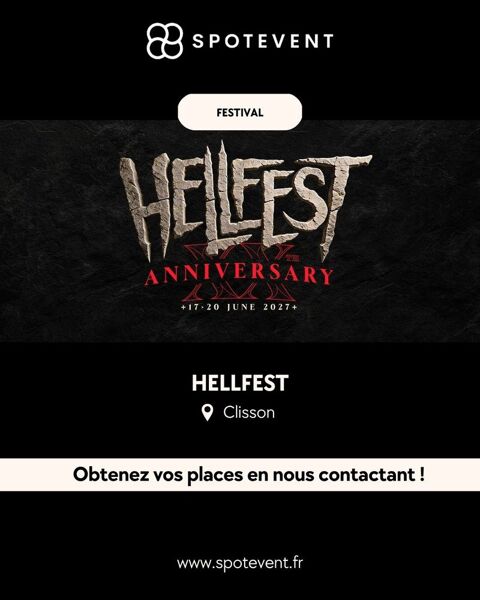 Hellfest - Pass 4 jours - Clisson 700 Nantes (44)