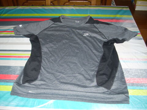 Tee-shirt running Kenji L gris noir . 3 Herblay (95)
