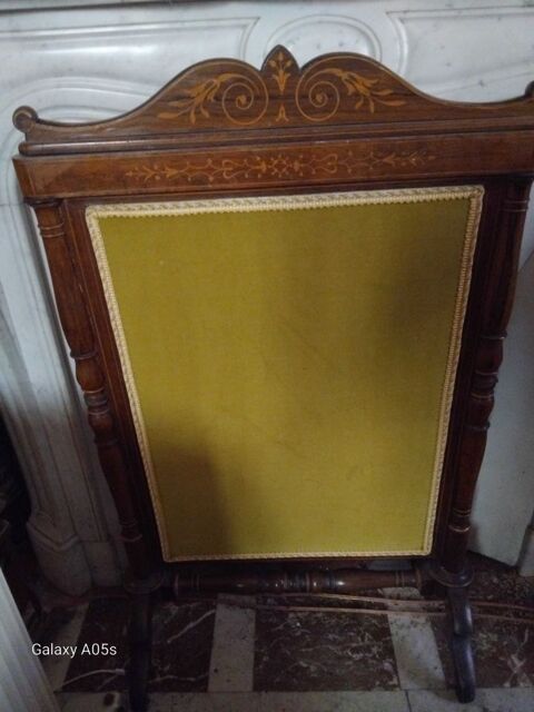 Pare-feu de cheminée ancien-style Napoléon III -bois marqueté Enghien-les-Bains (95)