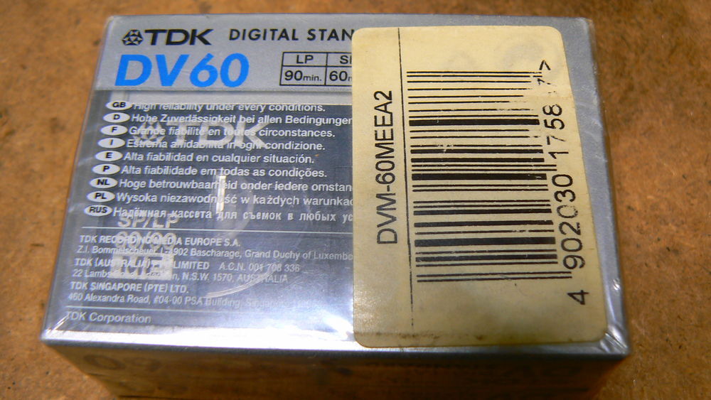DV cassettes TDK DV60 Sony DV60 Photos/Video/TV