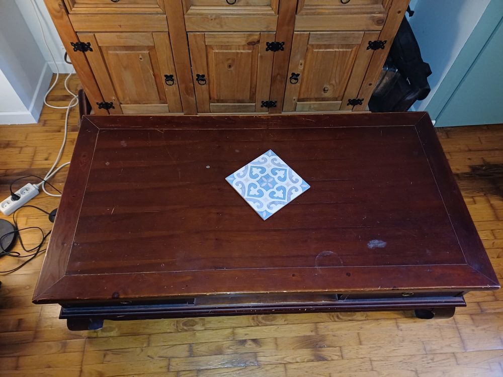 Table basse style oriental bois sombre Meubles