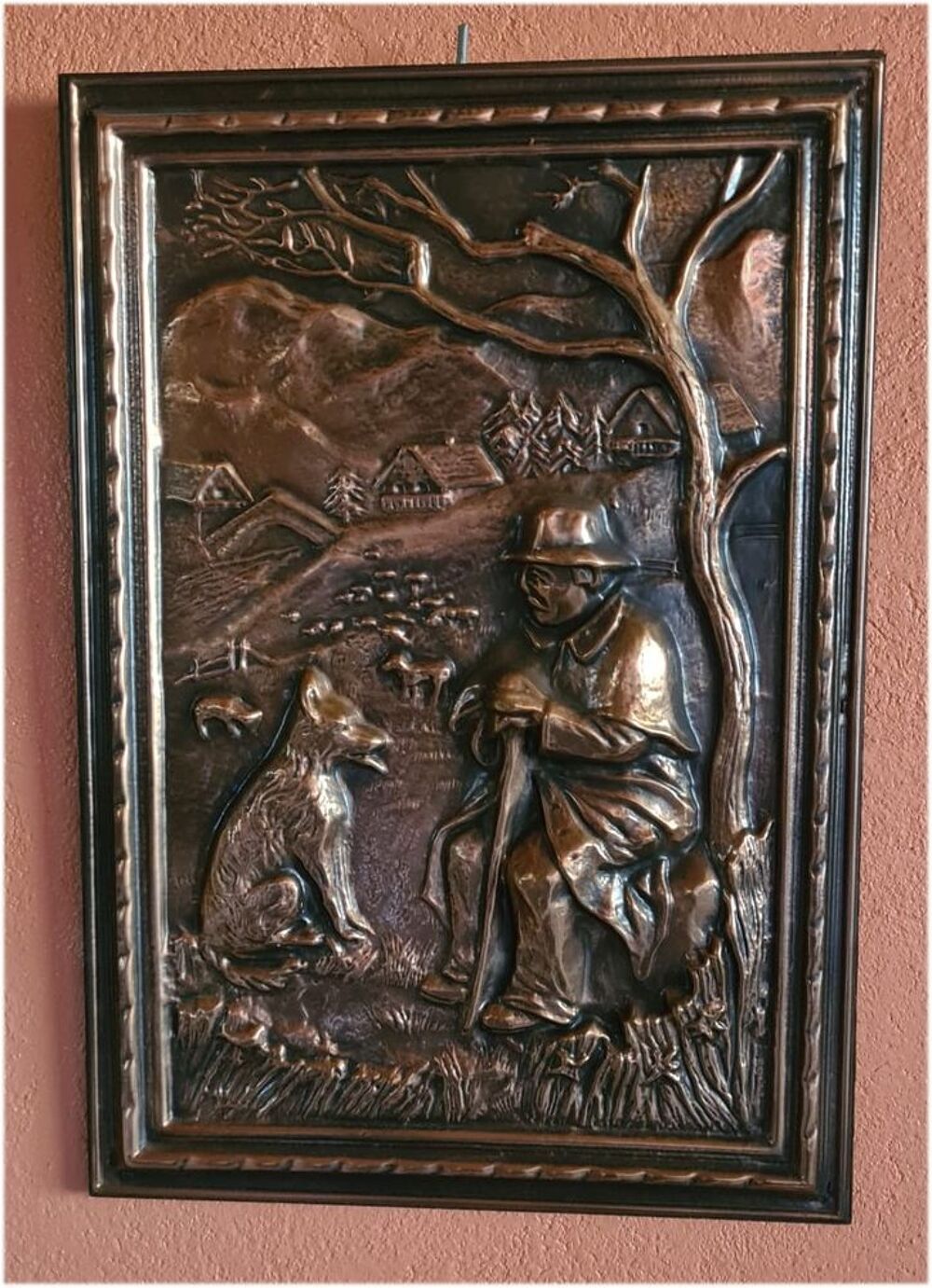 Tableau en m&eacute;tal cuivre verni Décoration