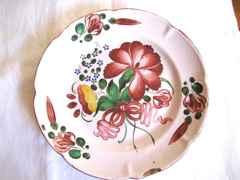 Assiette fa&iuml;ence de : 1835 peinte main Décoration