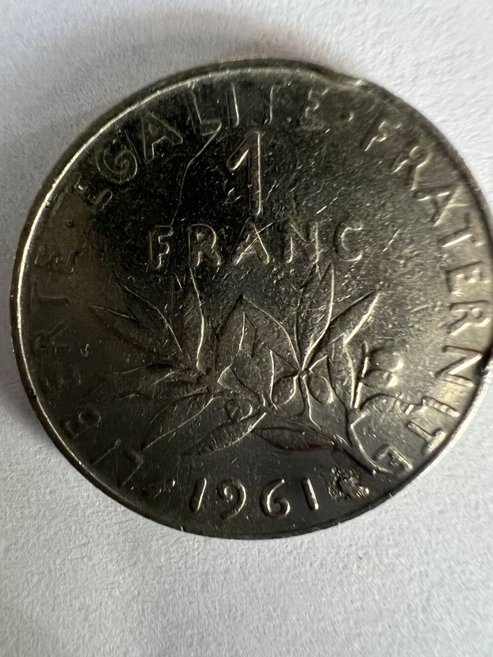 Pi&egrave;ce de monnaie 1 franc semeuse 1961 orty 