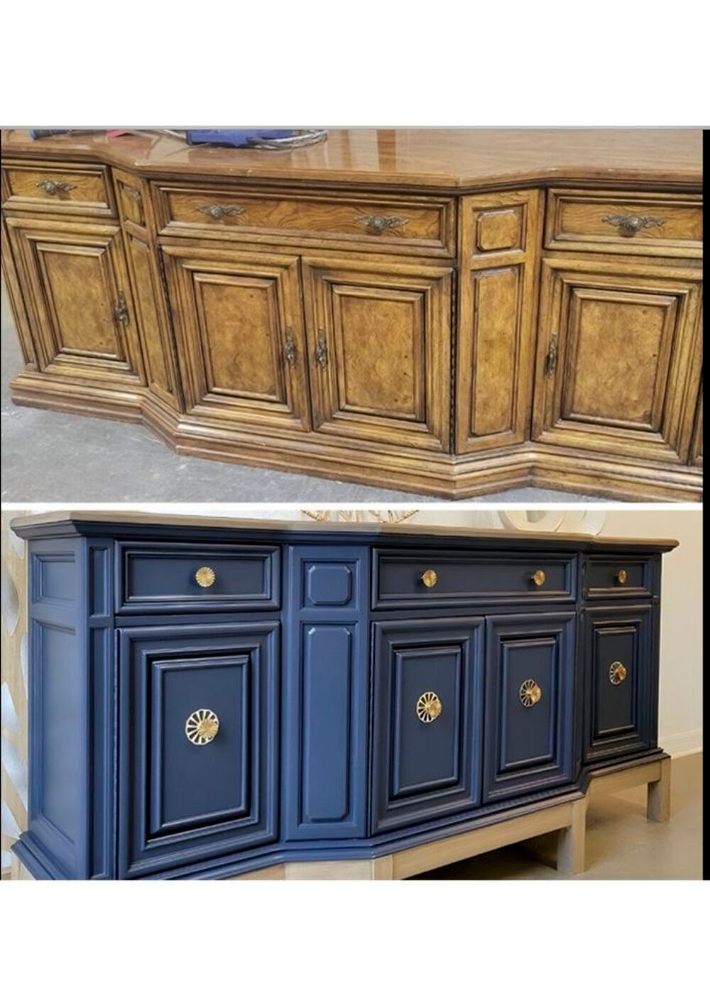 Grand buffet bas/enfilade en ch&ecirc;ne 4 portes 4 grands tiroirs Meubles