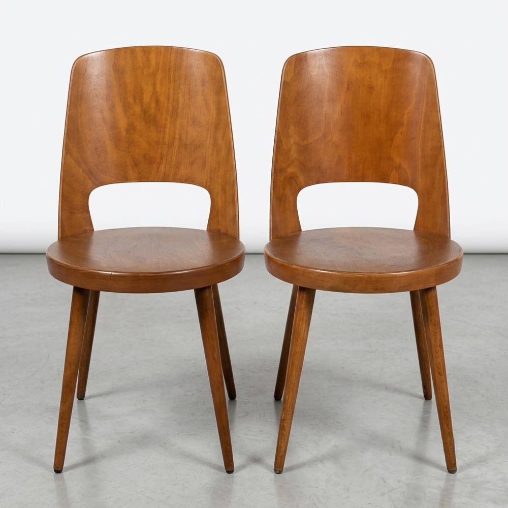 Chaise Baumann Mondor vintage en h&ecirc;tre Meubles