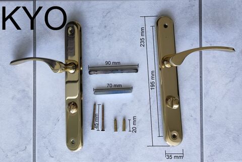 Poigne de porte intrieure en laiton poli brillant 195mm 25 Foncine-le-Haut (39)