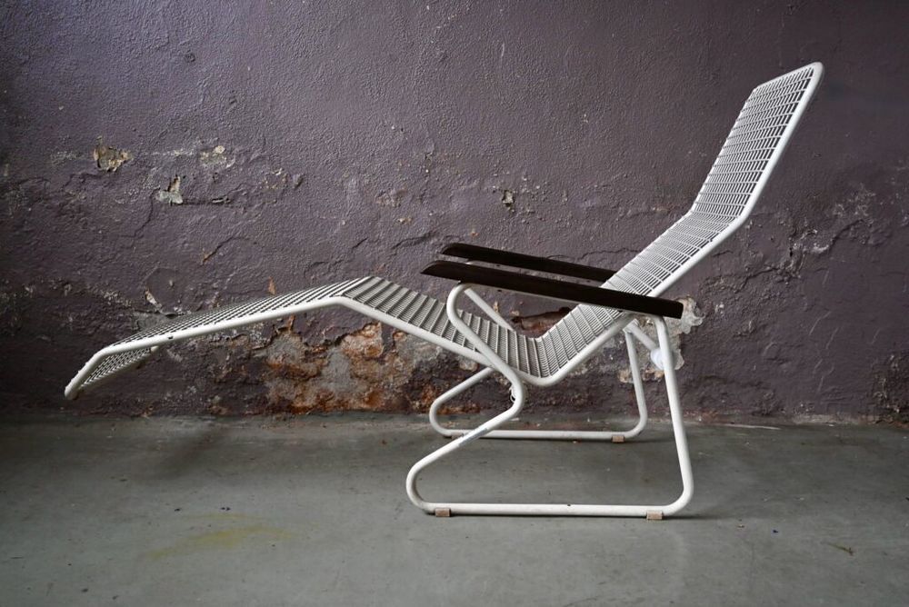 Chaise longue Erlau AG Transat Bain de soleil vintage m&eacute;tal Meubles