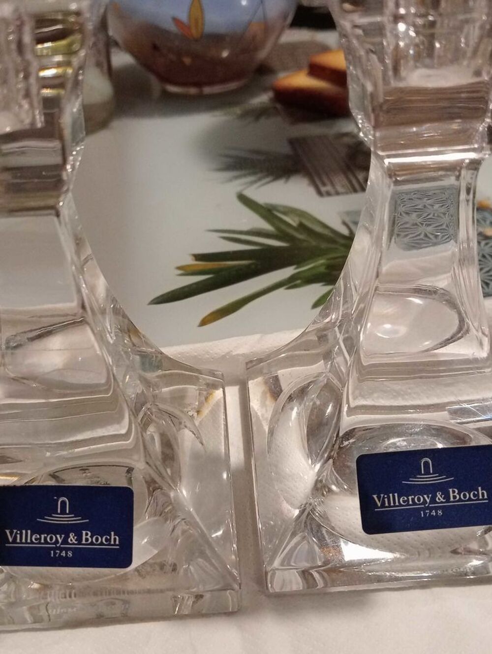 Deux bougeoirs cristal Villeroy &amp; Boch neufs Décoration