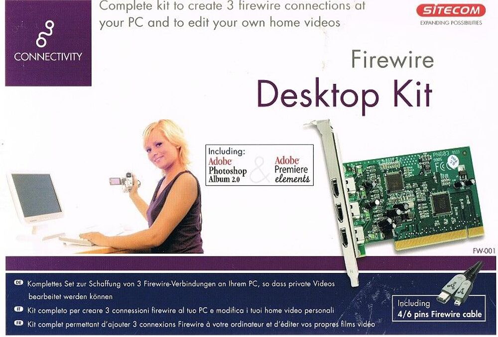 Carte Sitecom FireWire IEEE 1394 - PCI - 3 Ports - Matériel informatique