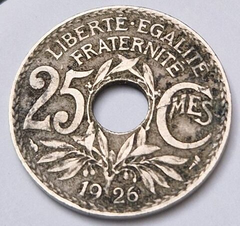 Pice de monnaie 25 centimes Lindauer 1926 France 1 Genill (37)