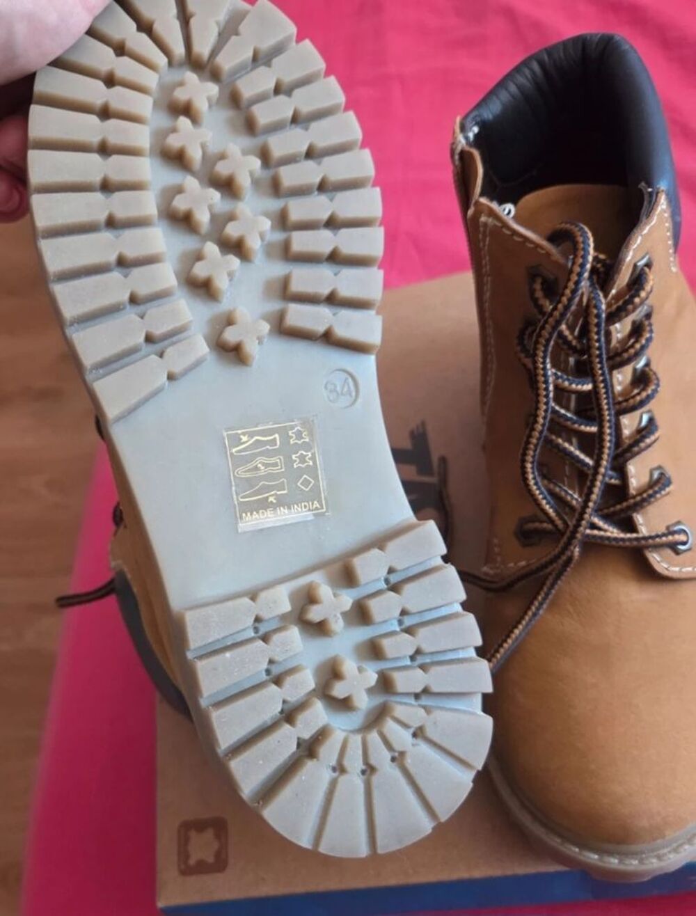 Bottines en cuir camel Pointure 34 Chaussures