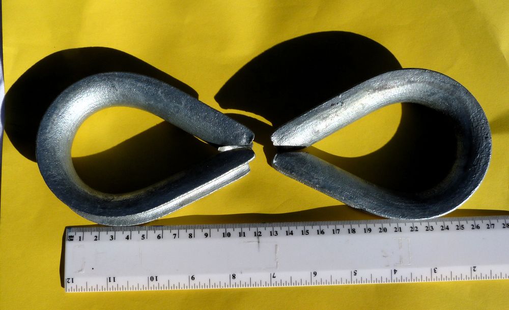 Cosses c?ur M&eacute;tal trait&eacute; anti corrosion pour c&acirc;ble de 22mm Bricolage