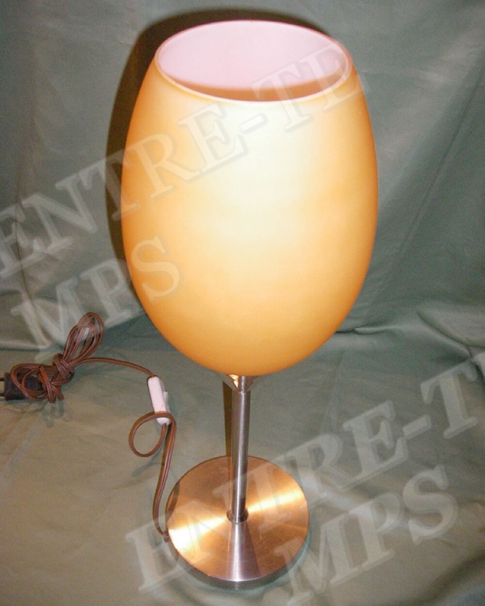 BELLE LAMPE OVO&Iuml;DE M&Eacute;TAL CHROM&eacute; ORANGE &amp; BLANCHE ART MODERNE Décoration