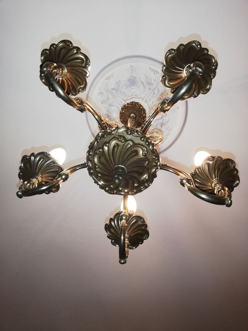 Lustre R&eacute;gence Louis XIV Bronze v&eacute;ritable France Décoration
