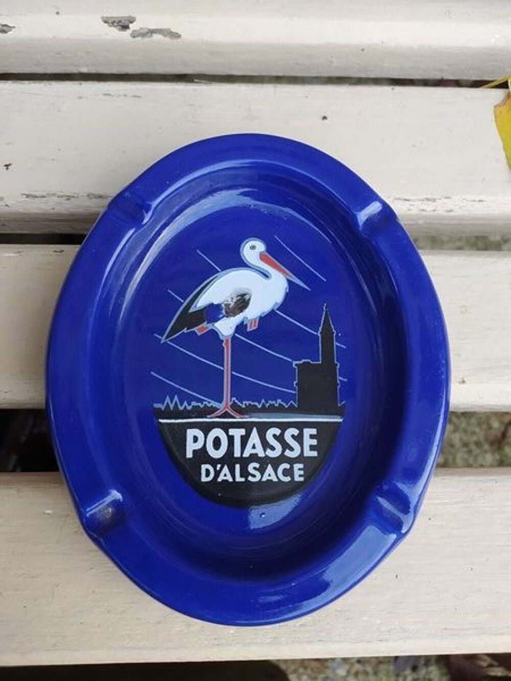 Ancien Cendrier Publicitaire &Eacute;maill&eacute; Potasse d'Alsace 